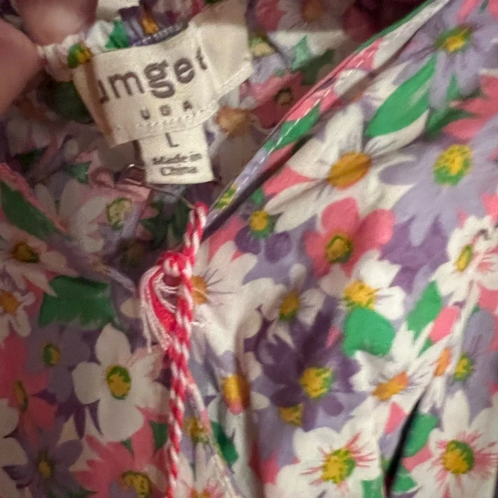 Retro Pink Summer Daisy Print Sundress-Ruffle Straps Babydoll Dress NWT L #2342